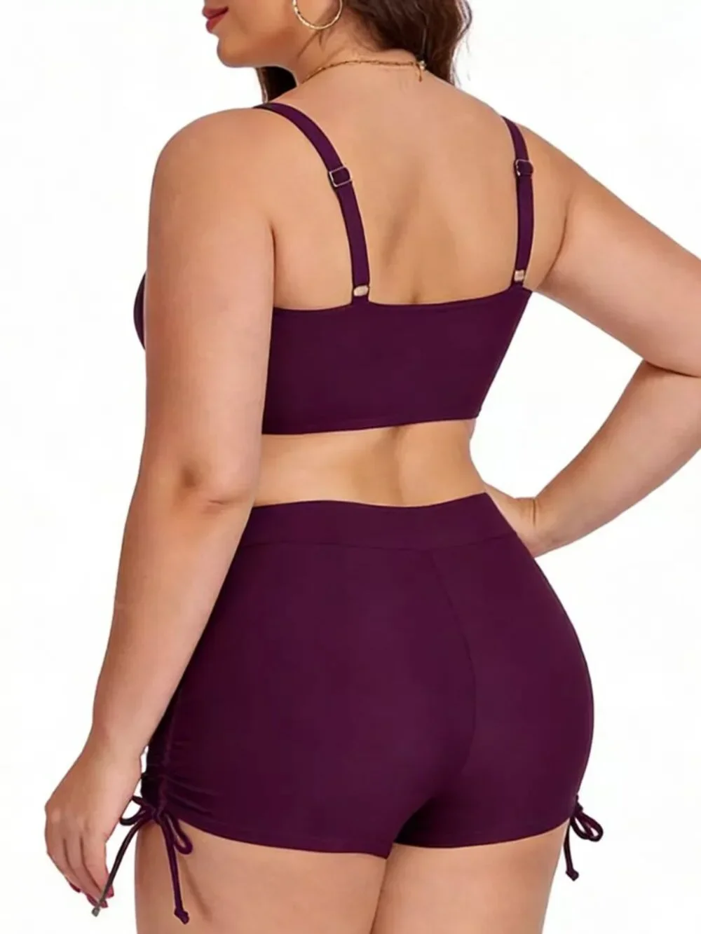 Plus Size Ruched Drawstring Swim Set - Picture 11 of 16